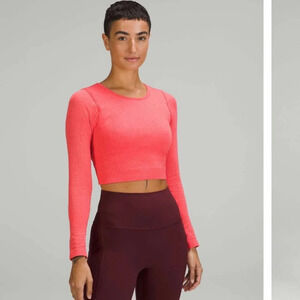 Lululemon Ebb  to Street Long Sleeve Shirt Pale Raspberry Size 8